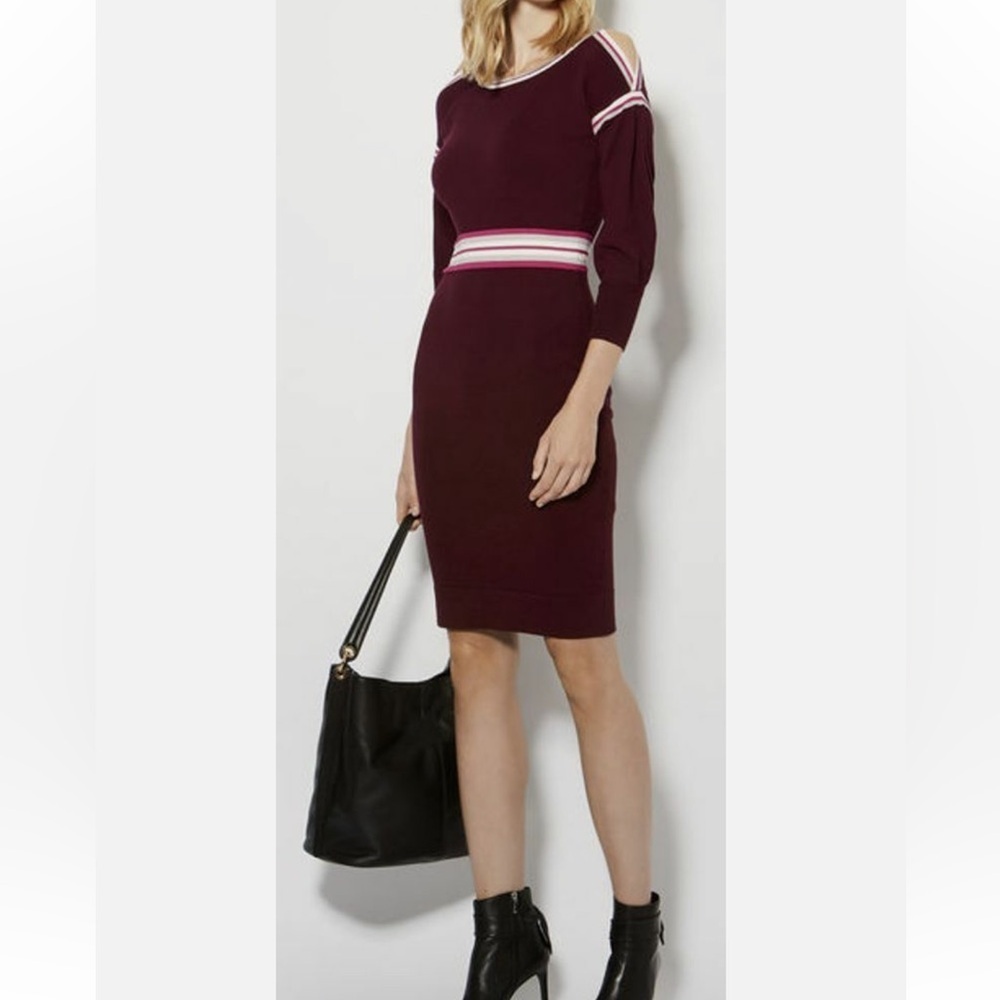 Karen Millen knit Purple Striped Dress size XS US